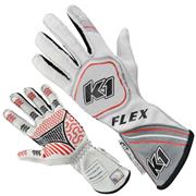 K1 Flex SFI/FIA Nomex Driver Gloves, Grey/White