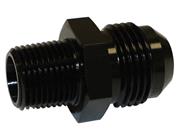 SRP Straight Male Union AN To Pipe Fitting, Black