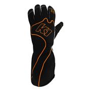 K1 RS1 Kart Gloves, Black/Orange - Adult & Youth