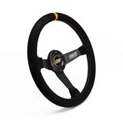 MPI 14" Alum 2.36" Dish Suede Grip Orange Stitch Wheel, Drifting/Track Day/Rally/Off Road