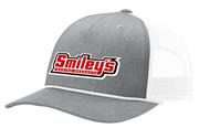 Smiley's Rope Trucker Hat, Grey/White