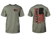 Smiley's American Flag Tee - Army Green
