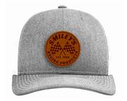 Smiley's Leather Patch Trucker Hat - Grey/White