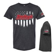 Smiley's USA Flag Tee, Black Heather