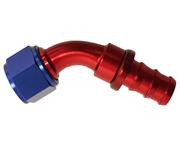 SRP 60° Elbow Push-On Hose Fitting, Red/Blue