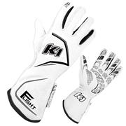 K1 Flight SFI/FIA Driver Gloves, White/Gray