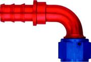 SRP 90° Elbow Push-On Hose Fitting, Red/Blue