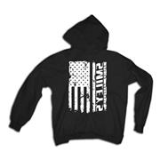Smiley's American Flag Zip Up Hoodie - Black/White