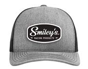 Smiley's Black Patch Trucker Hats - Grey/Black