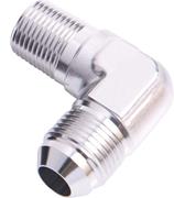 SRP 90° Elbow Male AN to Pipe Fitting, Chrome Look