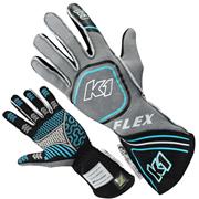 K1 Flex SFI/FIA Nomex Driver Gloves, Blue/Grey