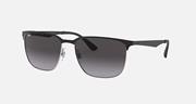 Ray-Ban RB3569, Black on Silver/Light Dark Grey Gradient