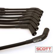 Scott 10 mm Chevy Gen-5 LT1 Silicone Sleeve Wire Set, 45° Boots Black