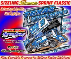 The Texas Sprint Series SIZZLING SUMMER SPRINT CLASSIC Heats Up Abilene Speedway – Saturday, July 11th at 8pm!