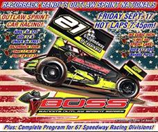 $26,000 RAZORBACK ‘BANDITS OUTLAW SPRINT NATIONALS Invades 67 Speedway of Texarkana on Sept. 17 & I-30 Speedway on Sept. 18!