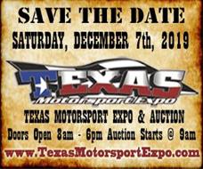 2019 Texas Motorsport Expo & Auction to be held Saturday, December 7th!