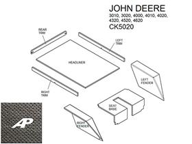 John Deere Hiniker Lower Cab Kit With Headliner - Black