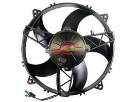 11" Condenser Fan Assembly, Puller, Curved Paddle Blade, with Polaris OE Connector, 12v