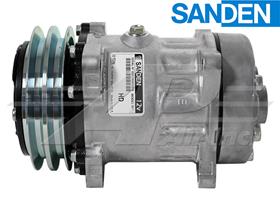 OE Sanden Compressor SD7H15, FLX7 - 132mm, 2 Groove Clutch 12V, with Milled Off Ears