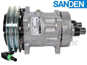OE Sanden Compressor SD7H15 - 152mm, 2 Groove Clutch 12V, with Milled Off Ear