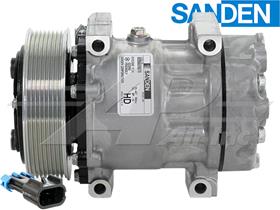 OE Sanden Compressor SD7H15 - 130mm, 8 Groove HD Clutch, 12V