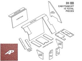 IH 88 Series Cab Kit - Burgundy Basketweave