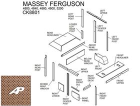 Massey Ferguson Lower Cab Kit with Headliner - Brown