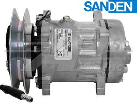 OE Sanden Compressor SD7H15 - 158mm, 1 Groove Clutch 24V