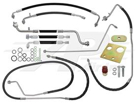 R134A 8 Piece Hose and Steel Line Conversion Kit with Rubber Cab Post Lines