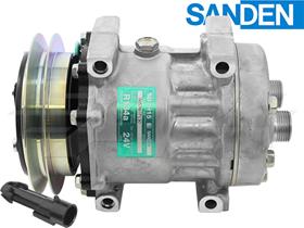 OE Sanden Compressor SD7H15 - 135mm, 1 Groove Clutch 24V