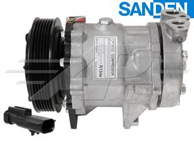 OE Sanden Compressor SD7H15 - 127mm, 6 Groove Clutch 12V