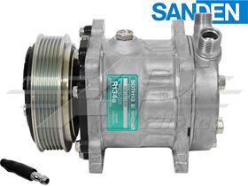OE Sanden Compressor SD7H13 - 119mm, 6 Groove Clutch 12V