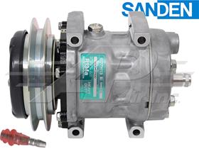 OE Sanden Compressor SD7H13 - 146mm, 1 Groove Clutch 24V