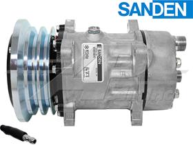 OE Sanden Compressor SD7H15 - 132mm, 2 Groove Clutch 12V