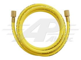 96" Yellow R134a Charging Hose Without Anti Blowback Valve, AP Series