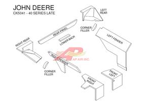 John Deere Late 40 Series Cab Kit without Headliner - Black