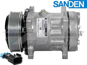 OE Sanden Compressor SD7H15 - 119mm, 7 Groove HD Clutch, 12V