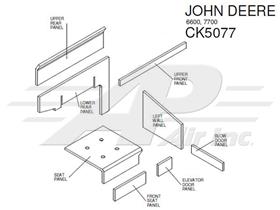 John Deere Combine Lower Kit without Headliner - Black