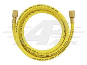 72" Yellow R134a Charging Hose Without Anti Blowback Valve, AP Series