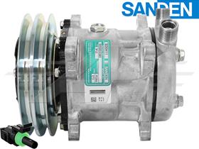 OE Sanden Compressor SD5H11 - 152mm, 2 Groove Clutch 12V