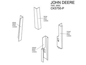 John Deere Dozer Post Kit Covers - Embassy Gray