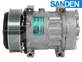 OE Sanden Compressor SD7H15 - 132mm, 8 Groove Clutch 24V