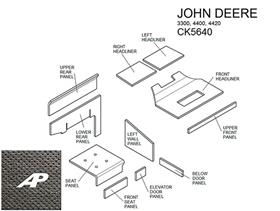 John Deere Lower Cab Kit With Headliner - Black