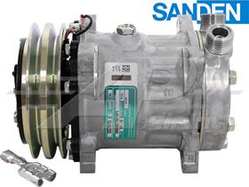 OE Sanden Compressor SD7H15 - 134mm, 2 Groove Clutch 12V