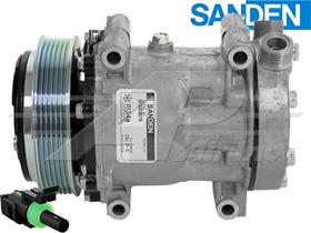 OE Sanden Compressor SD7H15 -  125mm, 6 Groove HD Clutch, 12V