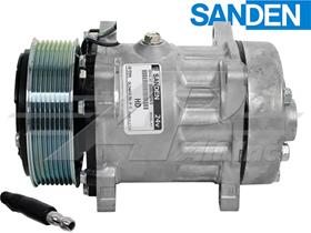 OE Sanden Compressor SD7H15, FLX7 - 119mm, 8 Groove Clutch 24V