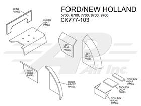 Ford/New Holland 700 Series Lower Cab Kit - Black
