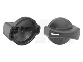 Blower and A/C Knob, 0.25” Pilot - Red Dot