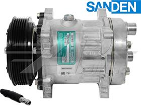 OE Sanden Compressor SD7H15 - 119mm, 6 Groove Clutch 12V