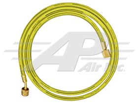 72" Yellow R134a Charging Hose With Anti Blowback Valve